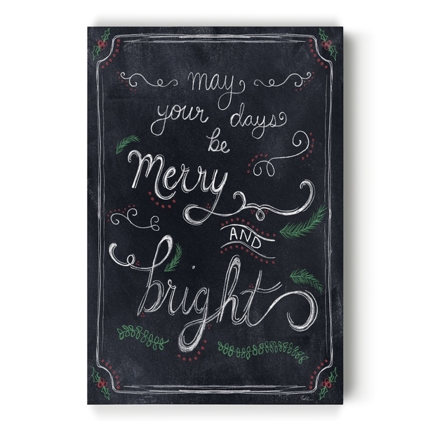 Merry and Bright Chalk -Gallery Wrapped Canvas