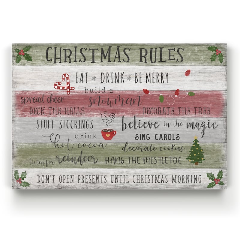 Christmas Rules -Gallery Wrapped Canvas