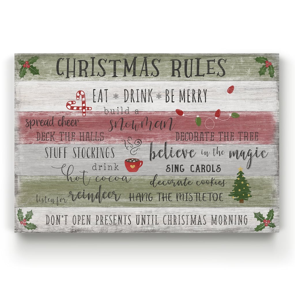 Christmas Rules -Gallery Wrapped Canvas