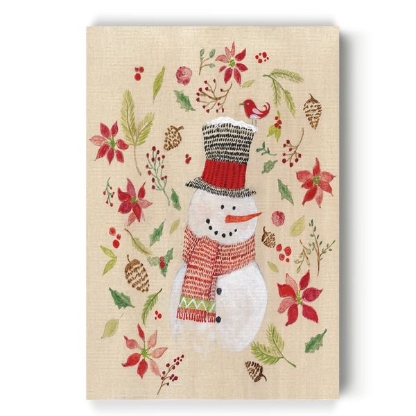 Holly Days Snowman -Gallery Wrapped Canvas