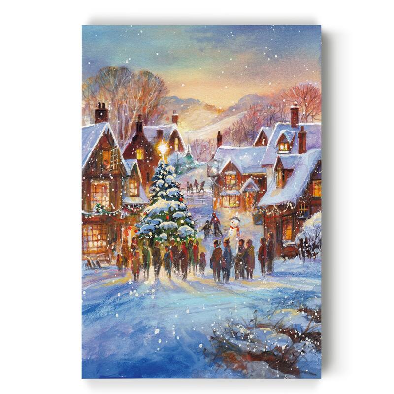 Snow Village -Gallery Wrapped Canvas