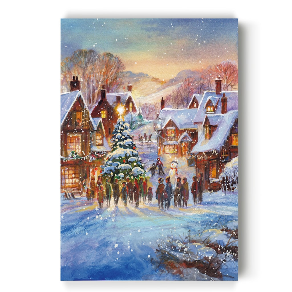 Snow Village -Gallery Wrapped Canvas