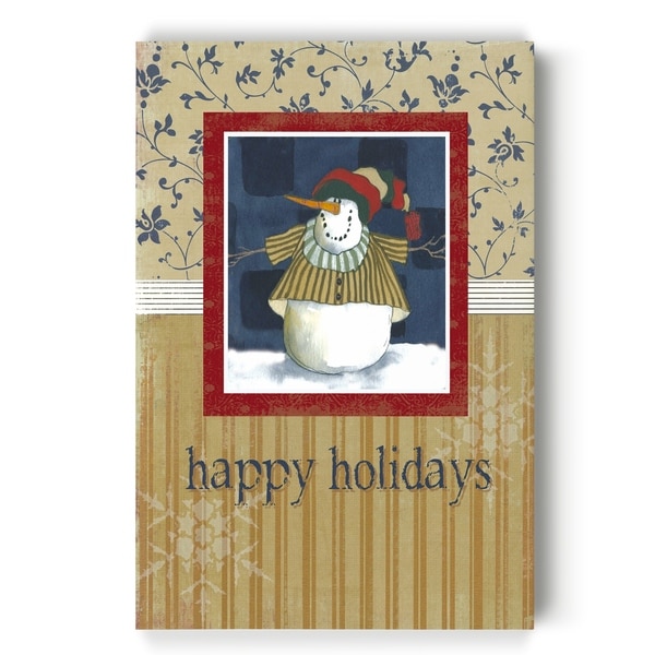DENIM SNOWMAN -Gallery Wrapped Canvas