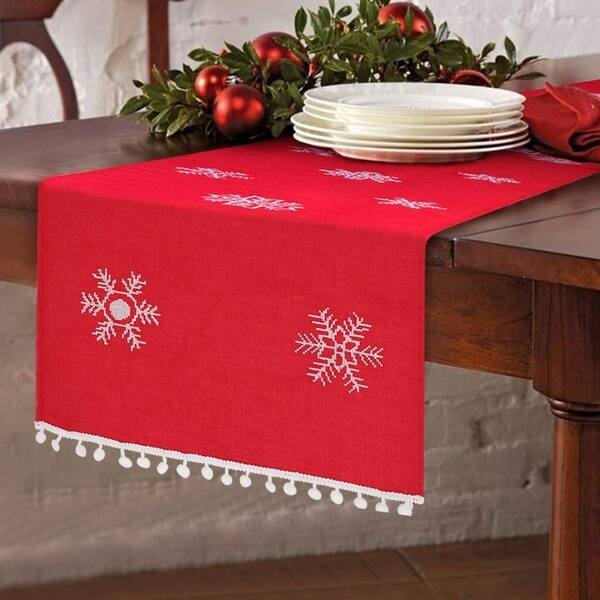 Shop Aytai Snowflake Table Runner Embroidered Christmas Table