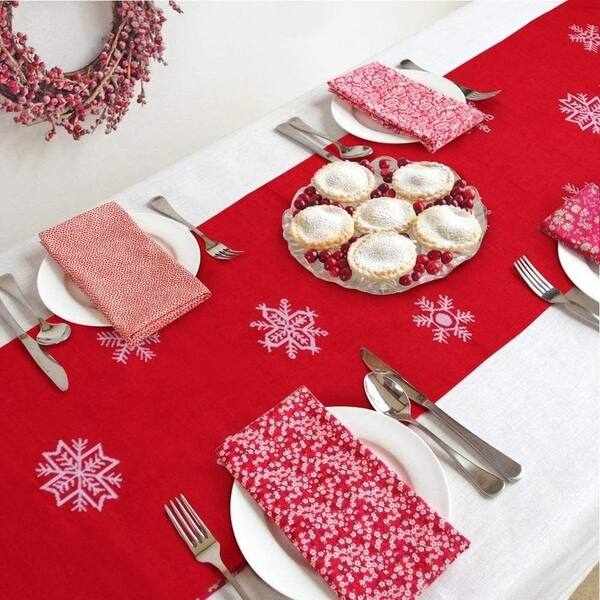 Shop Aytai Snowflake Table Runner Embroidered Christmas Table