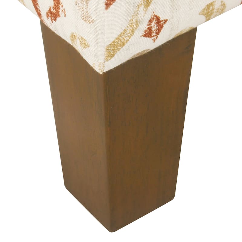 HomePop Square Hinged Top Storage Ottoman - Burnt Orange and Cream