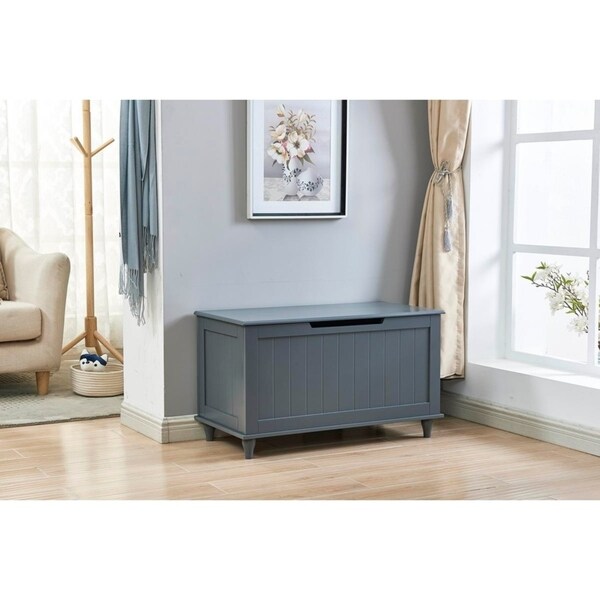 Milton Green Stars Wood Storage Bench - Gray