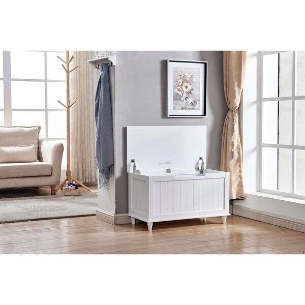 Milton Green Stars Wood Storage Bench - White