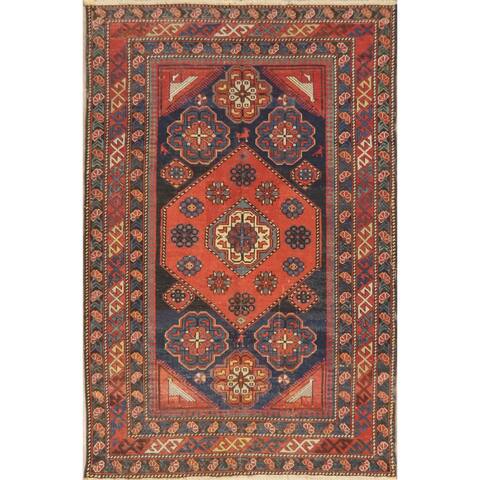 Kazak Hand Knotted Area Rug Oriental Wool Russian Antique Carpet - 5' 4" x 3' 7"