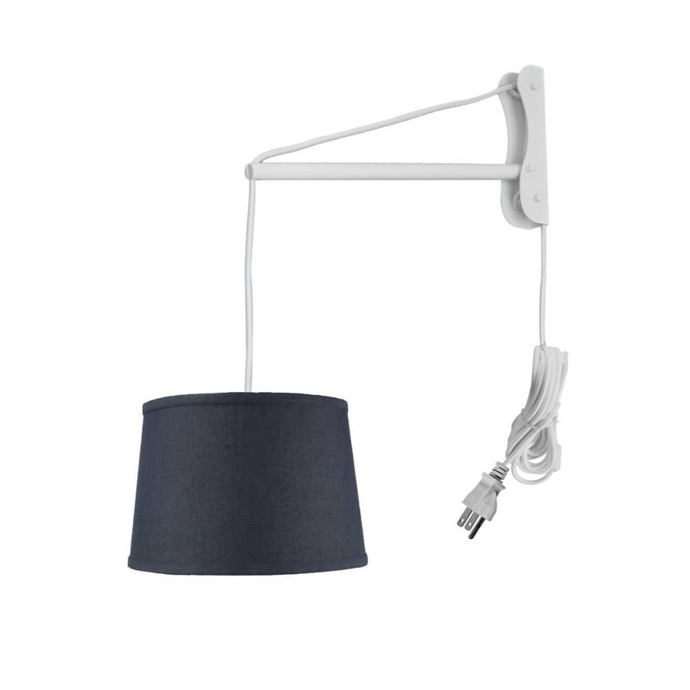 MAST Plug-In Wall Mount Pendant, 1 Light White Cord/Arm, Oatmeal