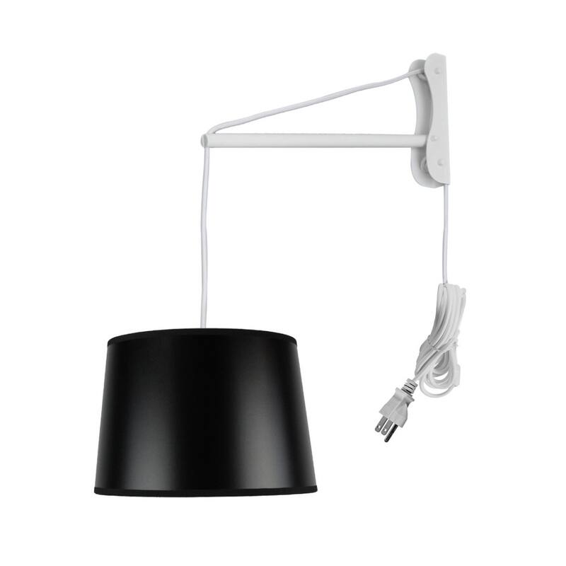 MAST Plug-In Wall Mount Pendant, 1 Light White Cord/Arm, Textured Blue