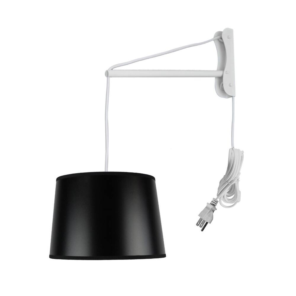 MAST Plug-In Wall Mount Pendant, 1 Light White Cord/Arm, Textured Blue