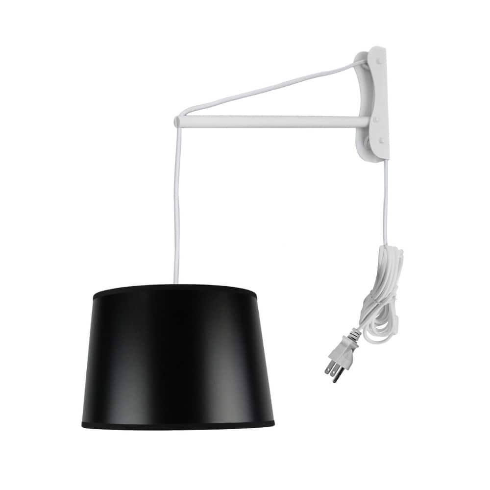 MAST Plug-In Wall Mount Pendant, 1 Light White Cord/Arm, Textured Blue