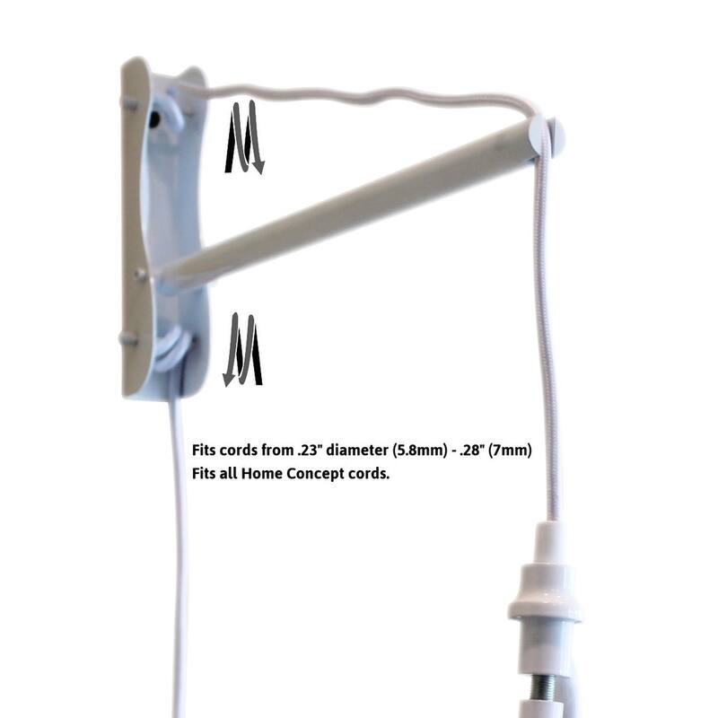 MAST Plug-In Wall Mount Pendant, 1 Light White Cord/Arm, Textured Blue