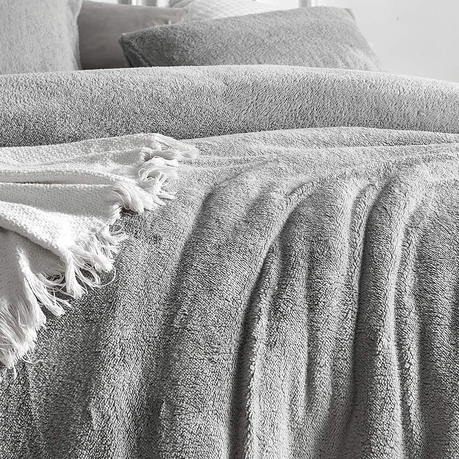 grey teddy duvet set