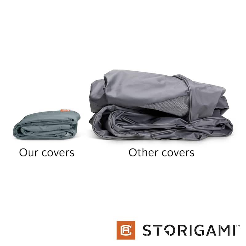 Classic Accessories Storigami Easy Fold Water-Resistant 64 Inch BBQ Grill Cover, Charcoal Black