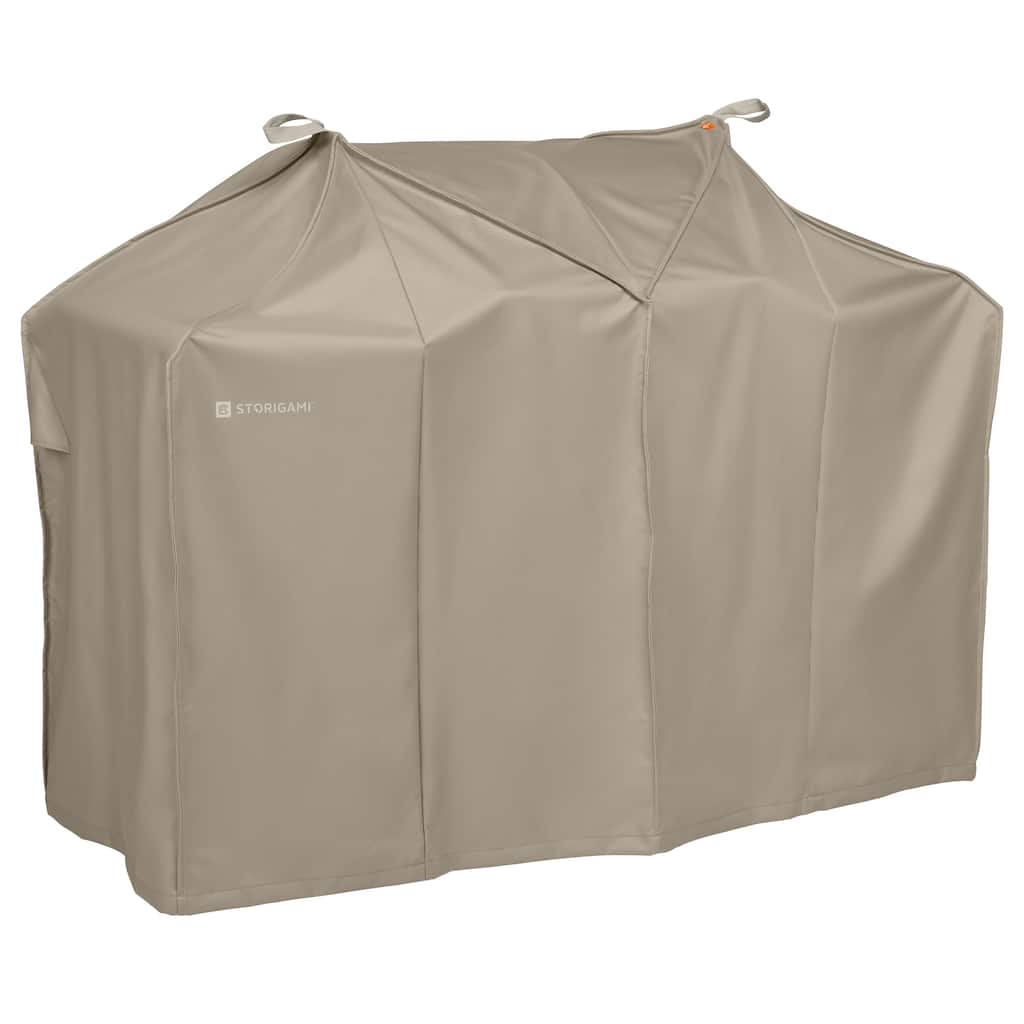 Classic Accessories Storigami Easy Fold Water-Resistant 64 Inch BBQ Grill Cover, Charcoal Black