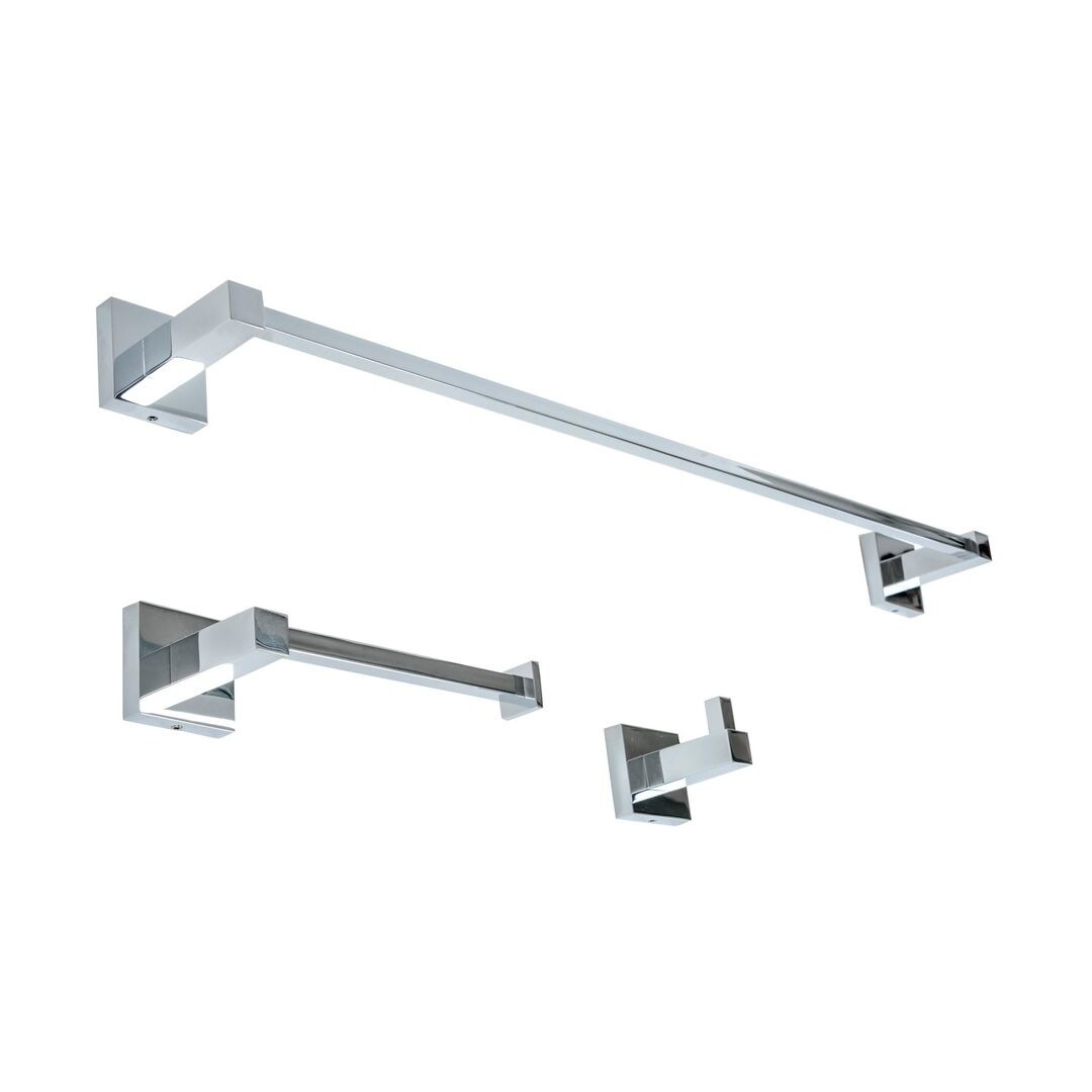 Italia Capri Series 4 Piece Bathroom Accessory Set in Brushed Nickel -  Silver - On Sale - Bed Bath & Beyond - 34323240