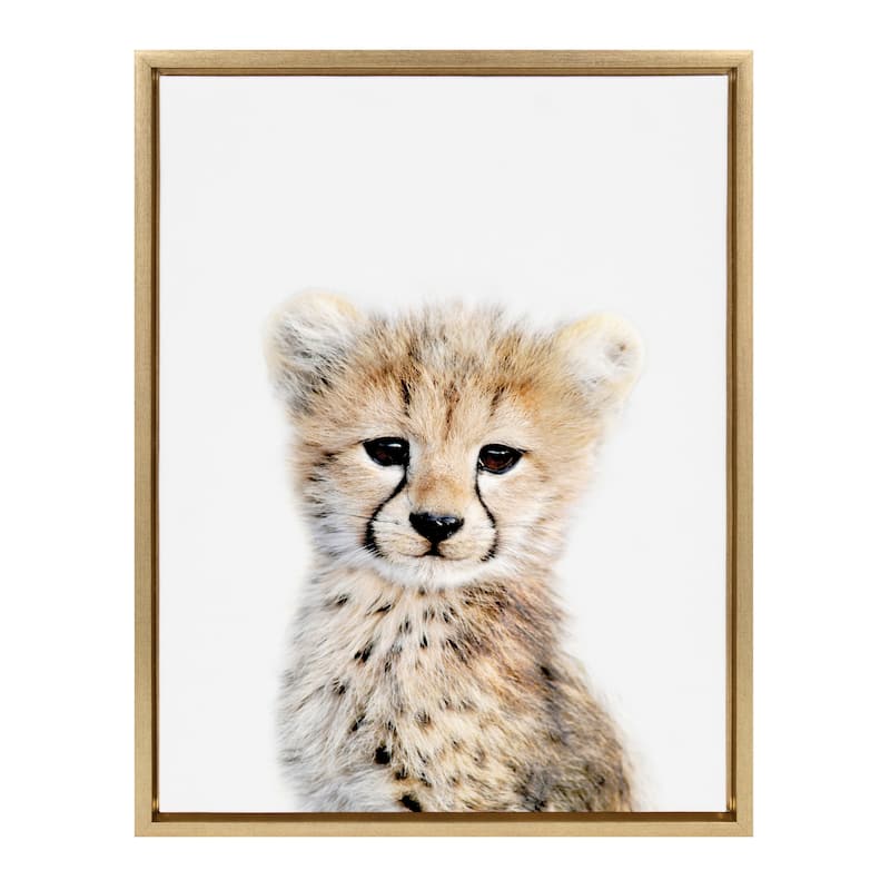 Kate and Laurel Sylvie Cheetah Framed Canvas By Amy Peterson - 18x24 - Plastic - Gold