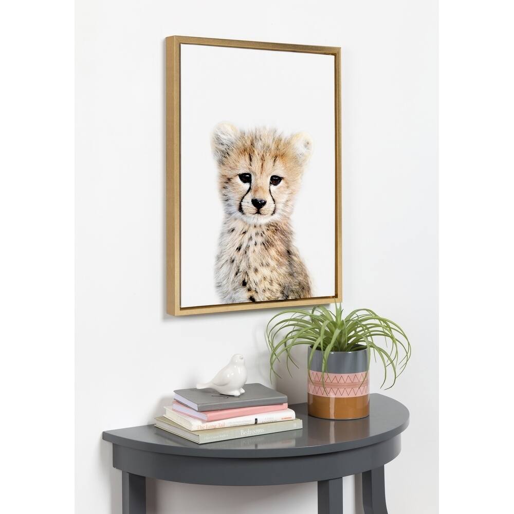 Kate and Laurel Sylvie Cheetah Framed Canvas By Amy Peterson