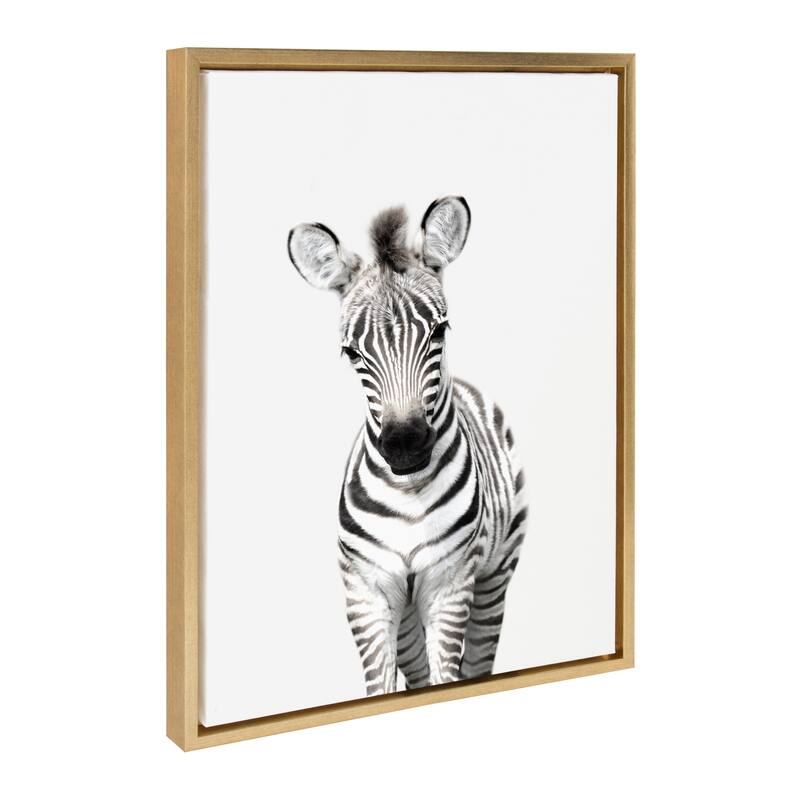 Kate and Laurel Sylvie Zebra Portrait Framed Canvas By Amy Peterson