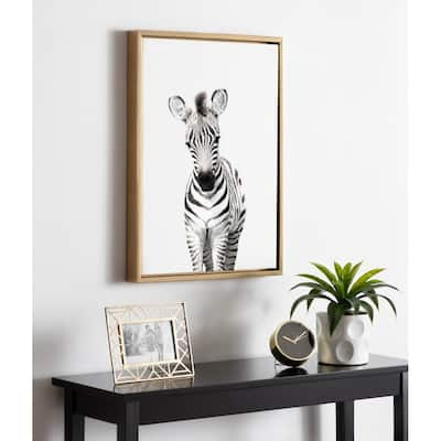 Kate and Laurel Sylvie Zebra Portrait Framed Canvas By Amy Peterson