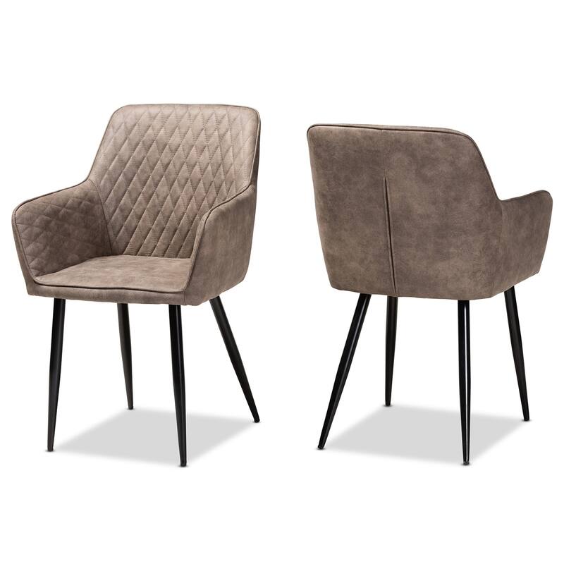 Belen Modern and Contemporary Upholstered 2-Piece Dining Chair Set - N/A