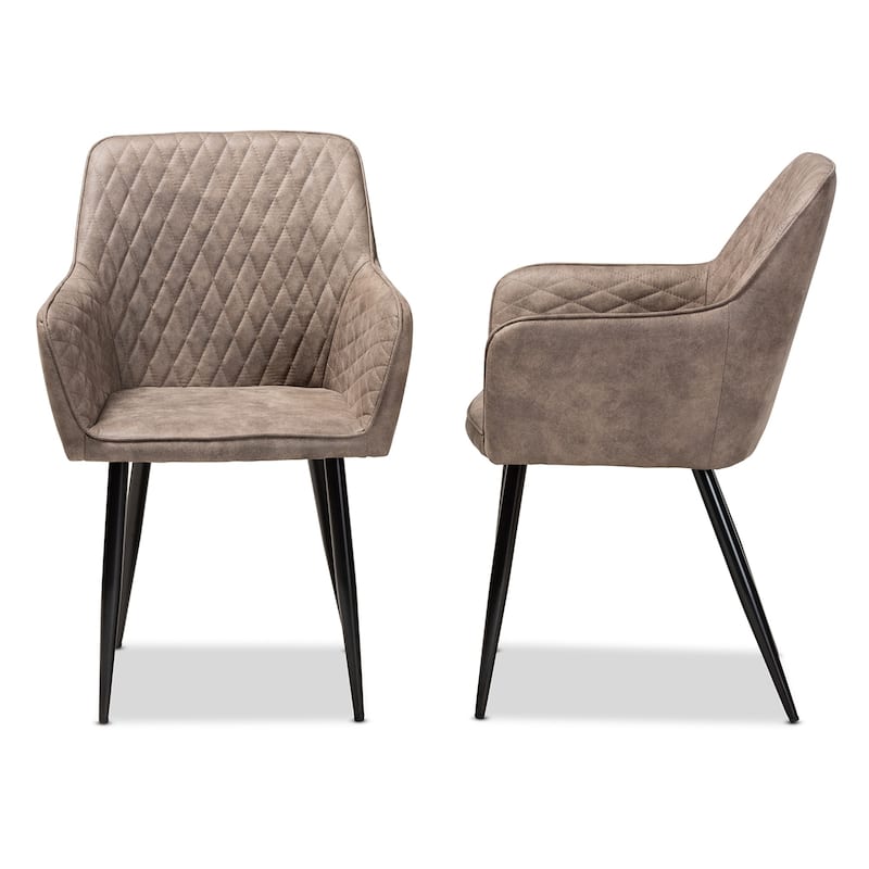Belen Modern and Contemporary Upholstered 2-Piece Dining Chair Set