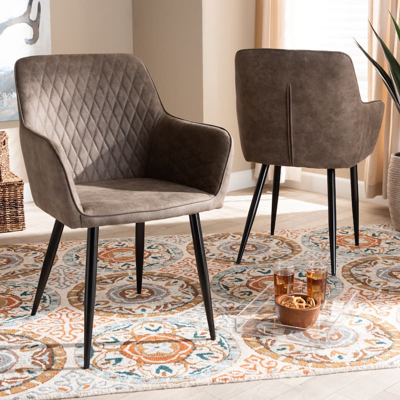 Belen Modern and Contemporary Upholstered 2-Piece Dining Chair Set