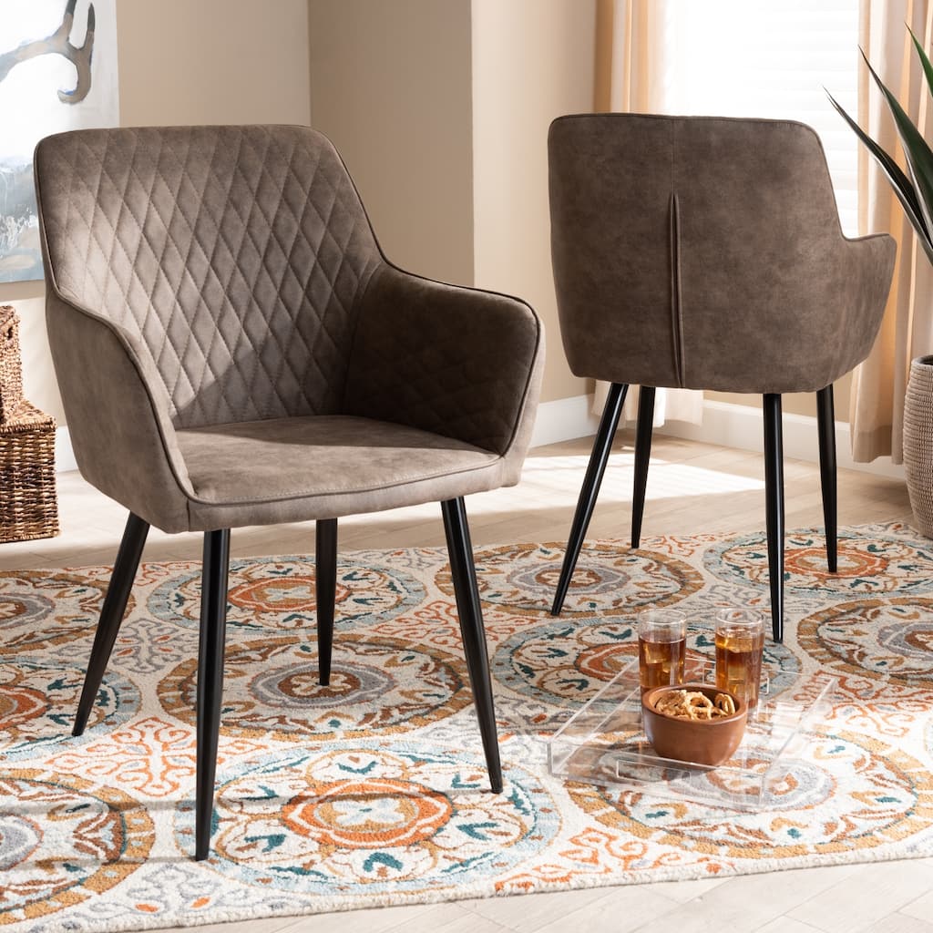 Belen Modern and Contemporary Upholstered 2-Piece Dining Chair Set