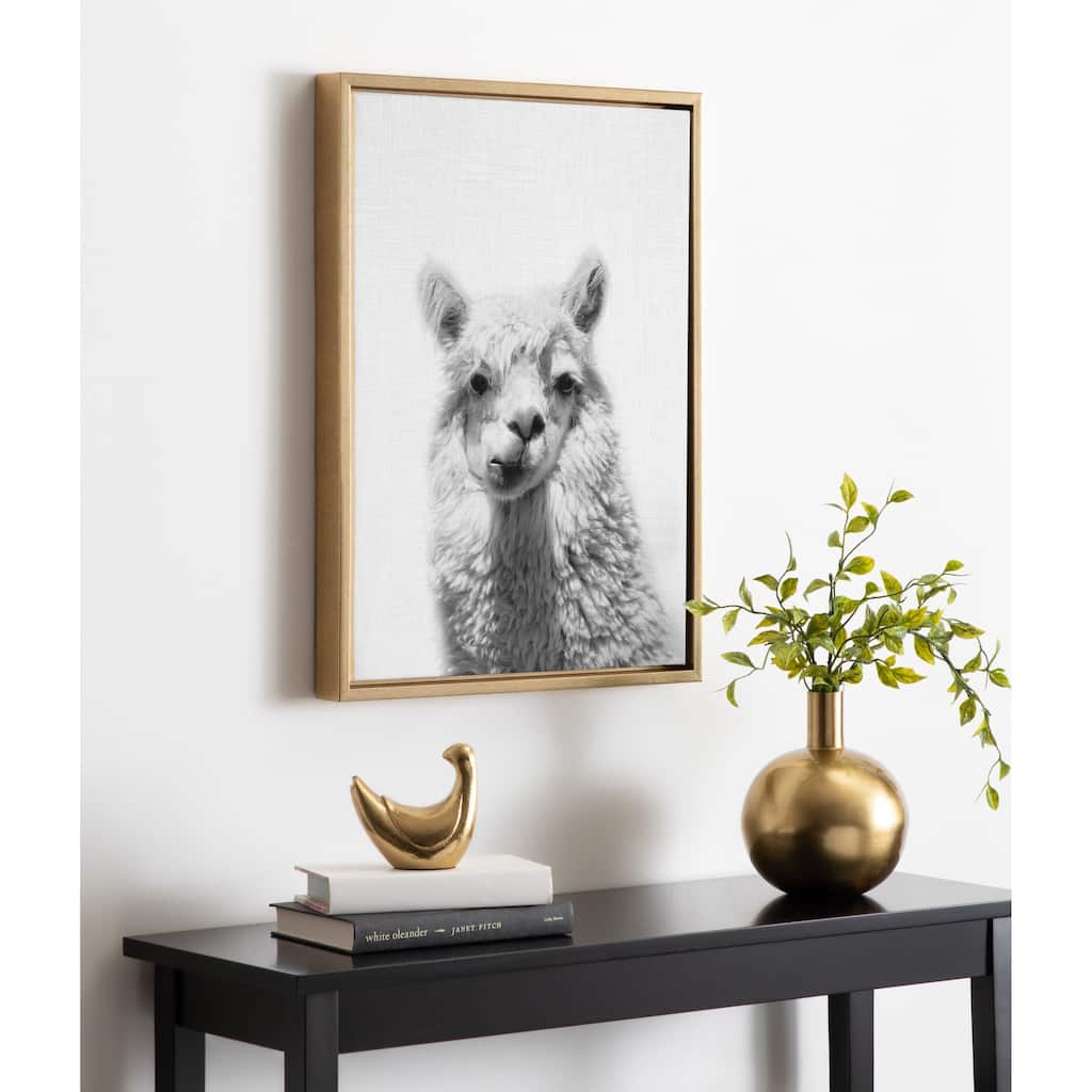 Kate and Laurel Sylvie Animal Portrait Framed Canvas By Simon Te Tai