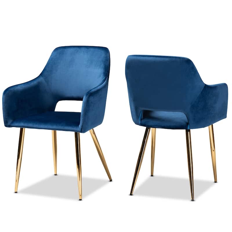 Germaine Glam and Luxe Upholstered 2-Piece Dining Chair Set - N/A