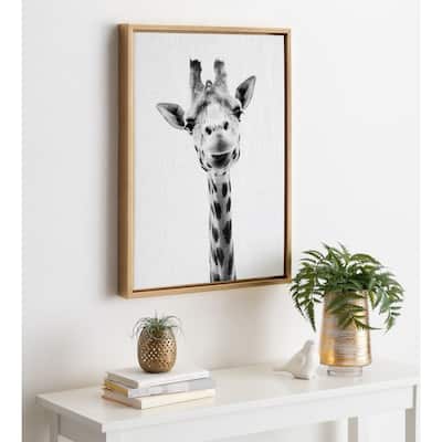 Kate and Laurel Sylvie Giraffe Portrait Canvas by Simon Te Tai