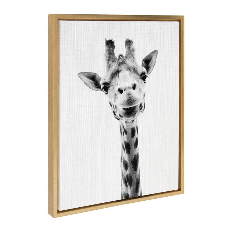 Kate and Laurel Sylvie Giraffe Portrait Canvas by Simon Te Tai