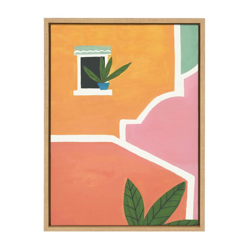 Kate and Laurel Sylvie Village Walls Framed Canvas By Teju Reval - 18x24 - Plastic - Brown