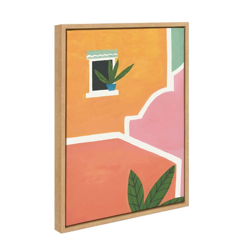 Kate and Laurel Sylvie Village Walls Framed Canvas By Teju Reval