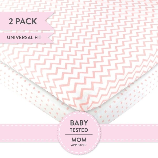 Shop Pack N Play Portable Crib Sheet Set Jersey Cotton 2 Pack Pink
