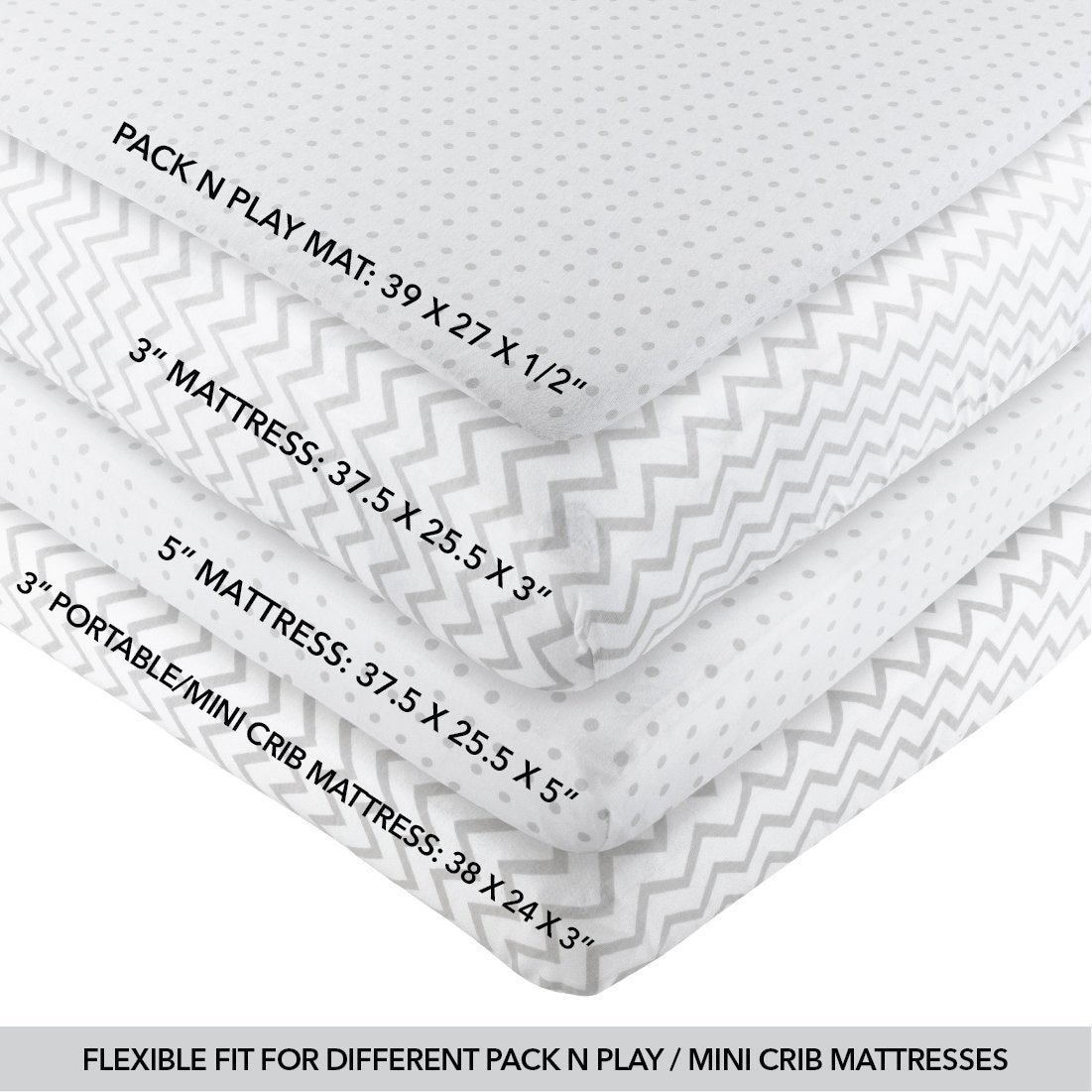 Shop Pack N Play Crib Sheet Set Jersey Cotton 2 Pack Grey