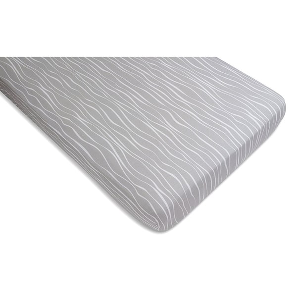 slide 2 of 3, Crib Sheet Set Jersey Cotton 2 Pack - Grey and White