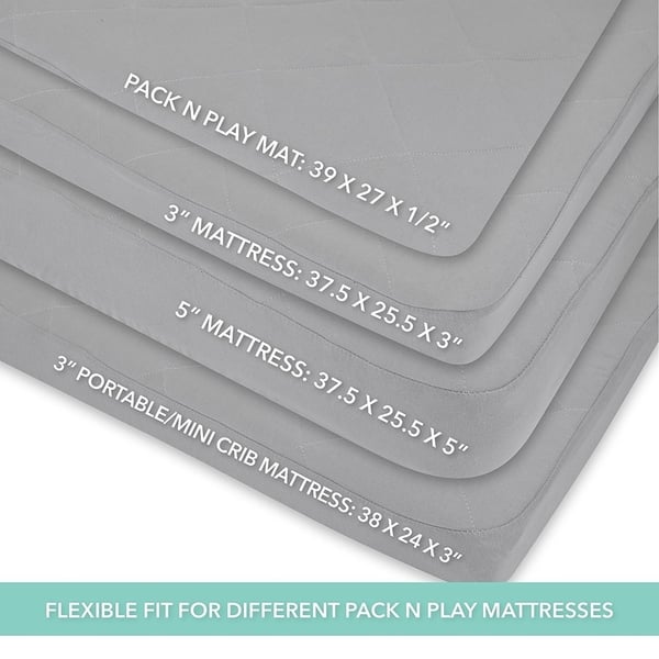 Shop Waterproof Quilted Pack N Play Sheet Grey Free Shipping On