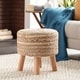 preview thumbnail 5 of 19, Livabliss Baeley Hand Crafted Bohemian Jute and Wood Foot Stool