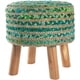preview thumbnail 10 of 19, Livabliss Baeley Hand Crafted Bohemian Jute and Wood Foot Stool