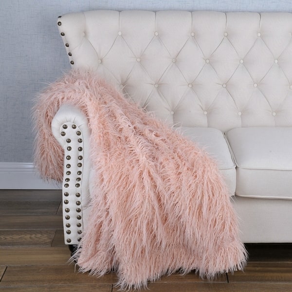 Silver Orchid Karenne Shaggy Faux Fur Throw Blanket On Sale Overstock 29630228