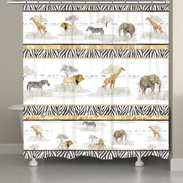 slide 1 of 1, Safari Shower Curtain