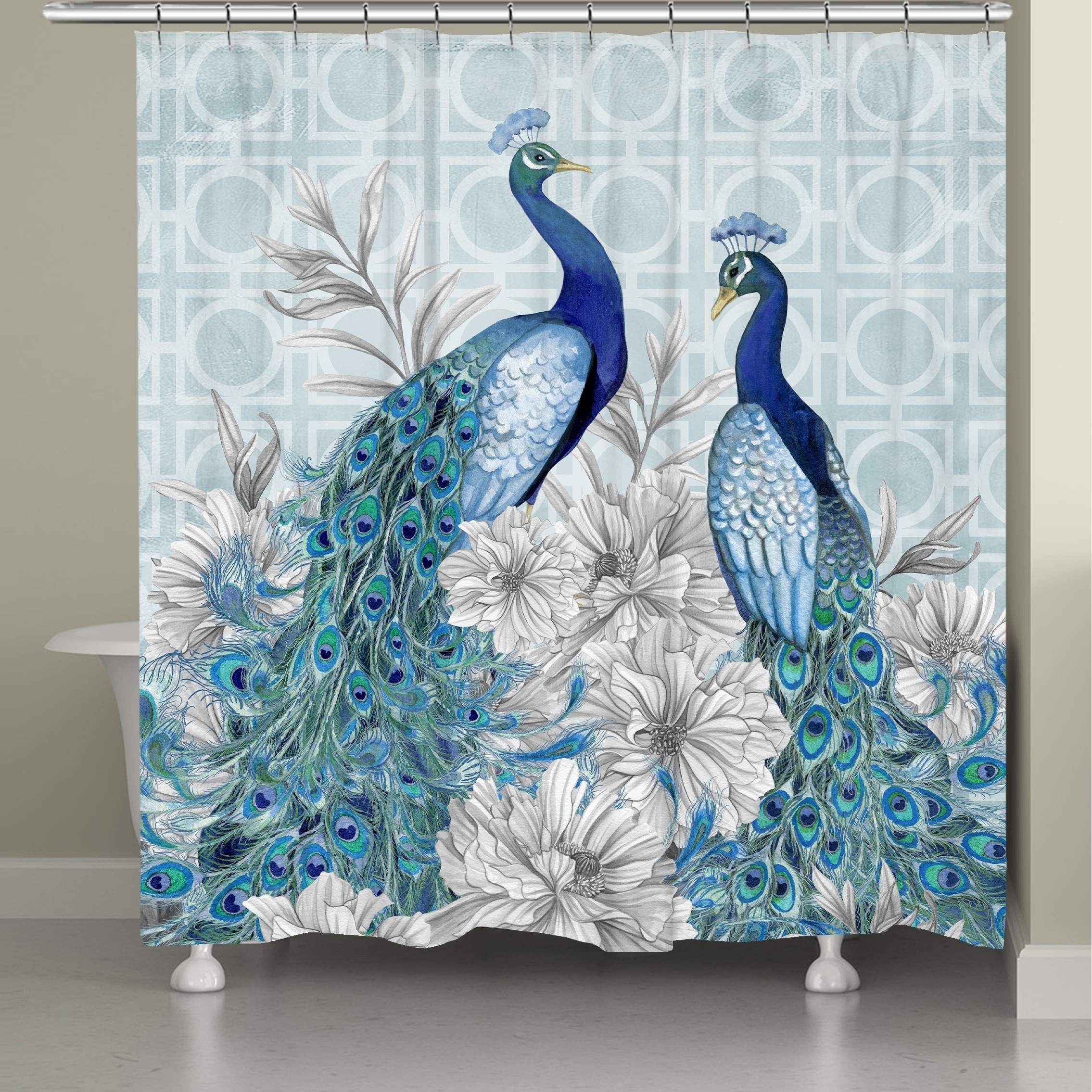 peacock shower curtain and rug set