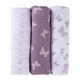 preview thumbnail 1 of 1, Muslin Cotton Swaddles-3 Pack Butterfly- Lavender Purple - N/A