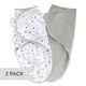 preview thumbnail 1 of 3, Adjustable Swaddle Small Grey Stars + Solid Grey 0-3 Months - N/A