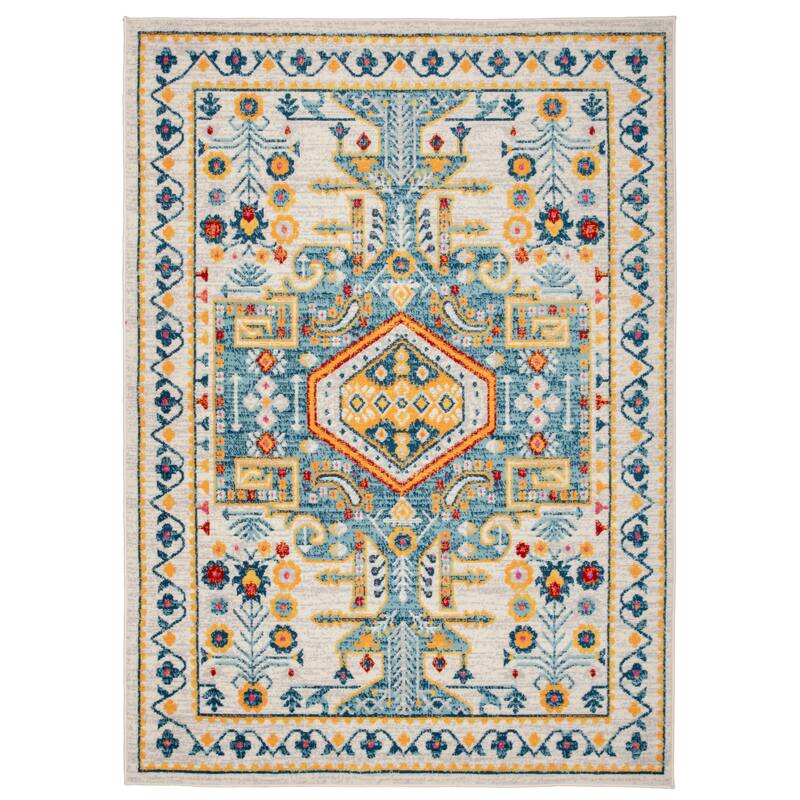 Porch & Den Tanasbourne Geometric Medallion Area Rug Bed Bath