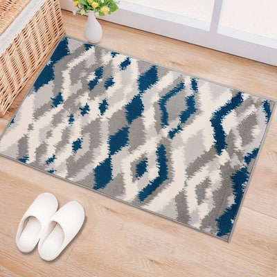 World Rug Gallery Contemporary Geometric Distressed Area Rug