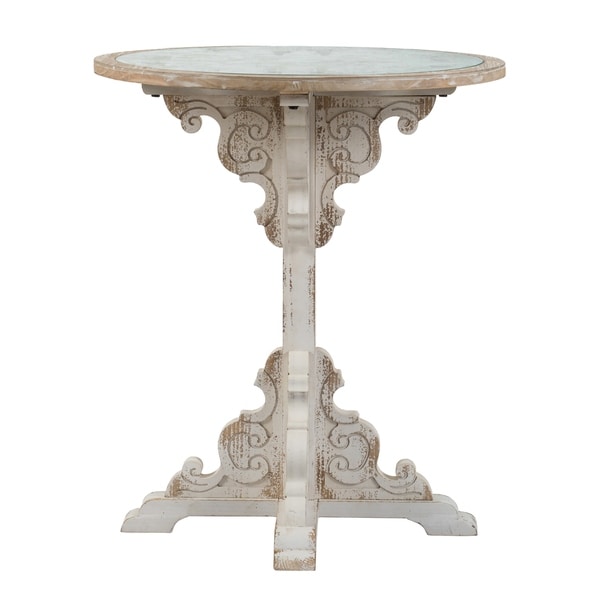 weathered white side table